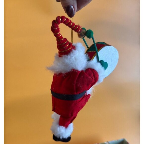 Vintage Kurt Adler Marching Band Drummer Santa Claus Stuffed Christmas Ornament - Picture 5 of 9